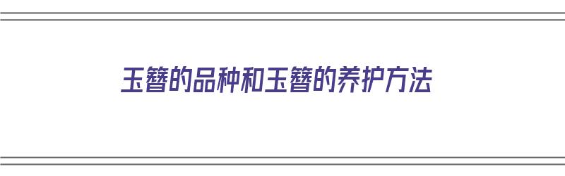 玉簪的品种和玉簪的养护方法（玉簪的品种和玉簪的养护方法有哪些）