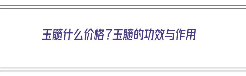 玉髓什么价格？玉髓的功效与作用（玉髓是什么价格多少钱）