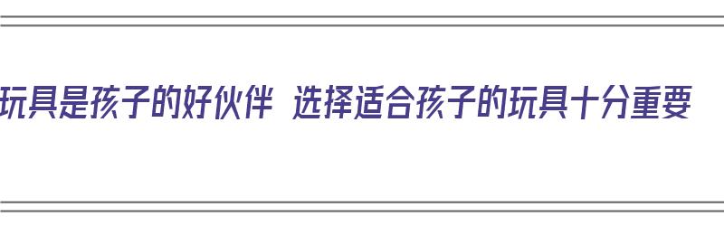 玩具是孩子的好伙伴 选择适合孩子的玩具十分重要（玩具是孩子最好的玩伴）