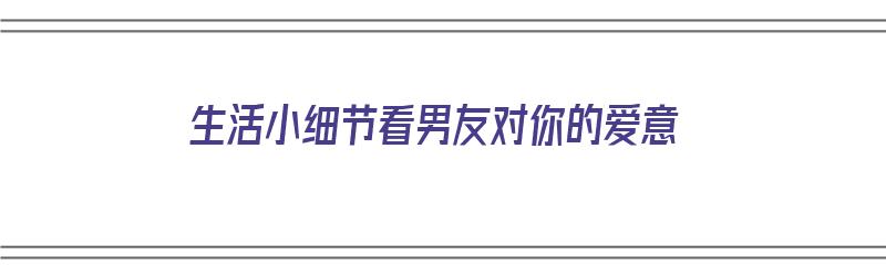 生活小细节看男友对你的爱意（生活小细节看男友对你的爱意是什么）