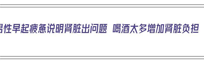 男性早起疲惫说明肾脏出问题 喝酒太多增加肾脏负担（男人喝酒多会肾虚吗）