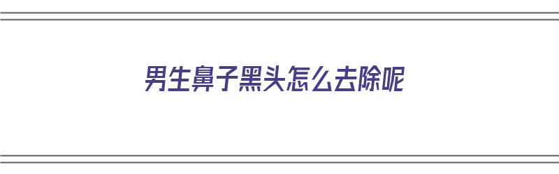 男生鼻子黑头怎么去除呢（男生鼻子黑头怎么去除呢图片）