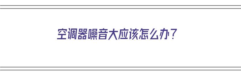 空调器噪音大应该怎么办？（空调器噪音大应该怎么办呢）