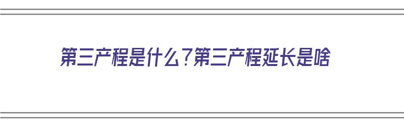 第三产程是什么？第三产程延长是啥（第三产程是指什么）