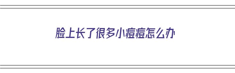 脸上长了很多小痘痘怎么办（脸上长了很多小痘痘怎么办?）