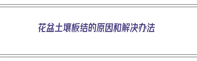 花盆土壤板结的原因和解决办法（花盆土壤板结的原因和解决办法视频）