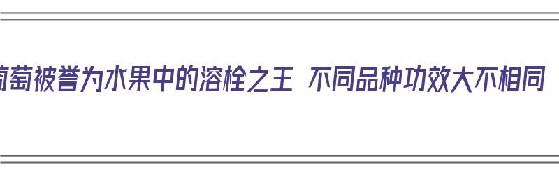 葡萄被誉为水果中的溶栓之王 不同品种功效大不相同（葡萄有溶栓作用吗）