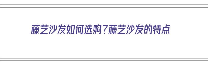 藤艺沙发如何选购？藤艺沙发的特点（藤艺沙发怎么样）