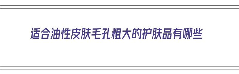 适合油性皮肤毛孔粗大的护肤品有哪些（适合油性皮肤毛孔粗大的护肤品有哪些品牌）