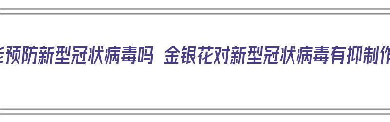 金银花能预防新型冠状病毒吗 金银花对新型冠状病毒有抑制作用吗