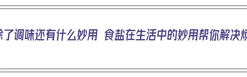 食盐除了调味还有什么妙用 食盐在生活中的妙用帮你解决烦恼（食盐除了调味外还有什么用处）