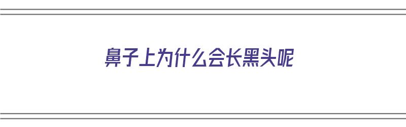 鼻子上为什么会长黑头呢（鼻子上为什么会长黑头呢图片）